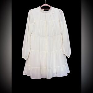 Kirundo Ivory Long Sleeve Tier Dress Women SM EUC